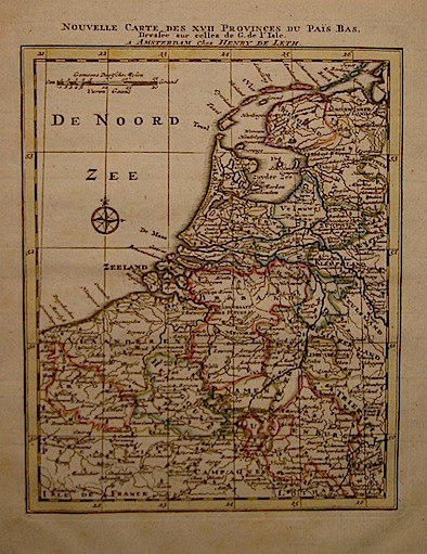 De Leth Hendrick Nouvelle Carte des XVII Provinces du Pais Bas 1770 ca. Amsterdam